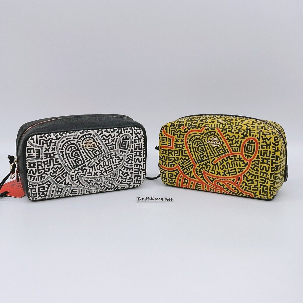 Coach Disney Mickey Mouse X Keith Haring Small Boxy Cosmetic Case C7436 NWT - Picture 10 of 10